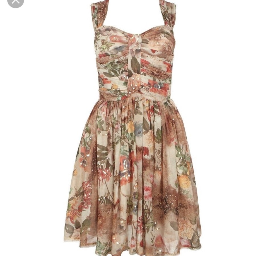 Allsaints Porcelain Silk Tea Length Summer Dress